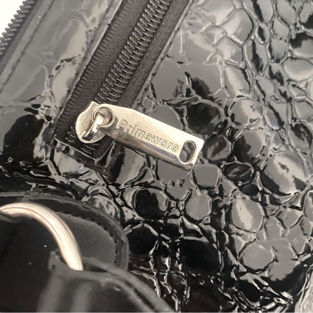 Insulated Wine Bottle Carrying Purse Faux Alligator Skin Black Bottle Opener Inc - Picture 5 of 7